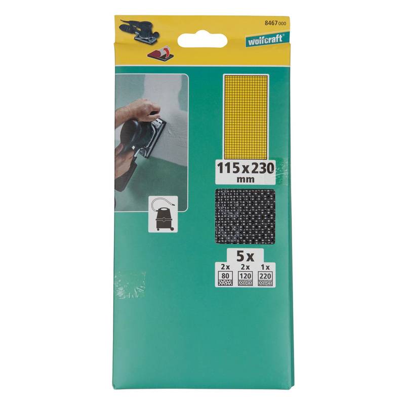 Raspelriide(võrk) komplekt 115x230mm K80/K120/K220 5 tk
