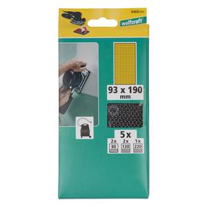 Raspelriide(võrk) komplekt 93x190mm K80/K120/K220 5 tk
