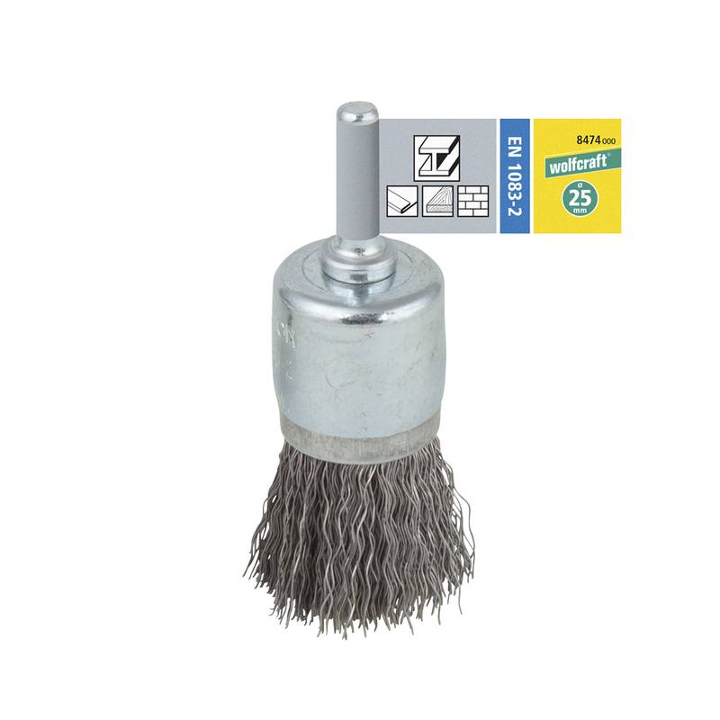 Steel Wire End Brush Ø25mm, round shank