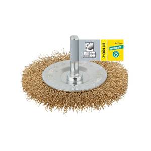 Brass Wire Wheel Brush Ø75x7, round shank