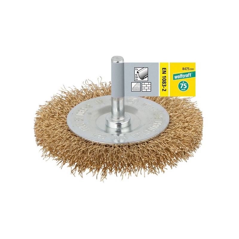 Brass Wire Wheel Brush Ø75x7, round shank