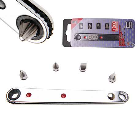 Knarre 1/4" ultra õhuke + 4 otsikut
