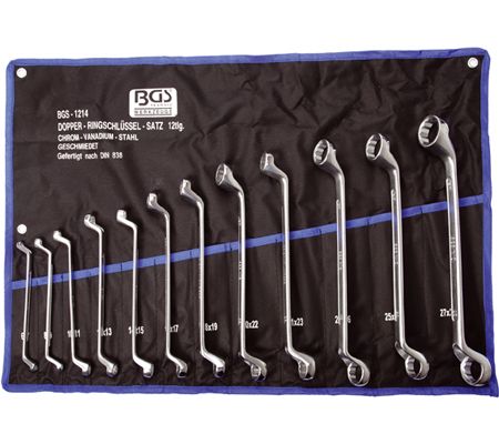 Double Ring Spanner Set | offset | 6 x 7 - 30 x 32 mm | 12 pcs.