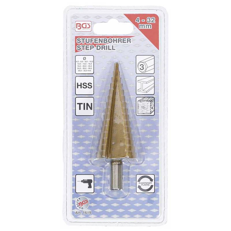 Step Drill | titanium-nitrided | Ø 4 - 32 mm