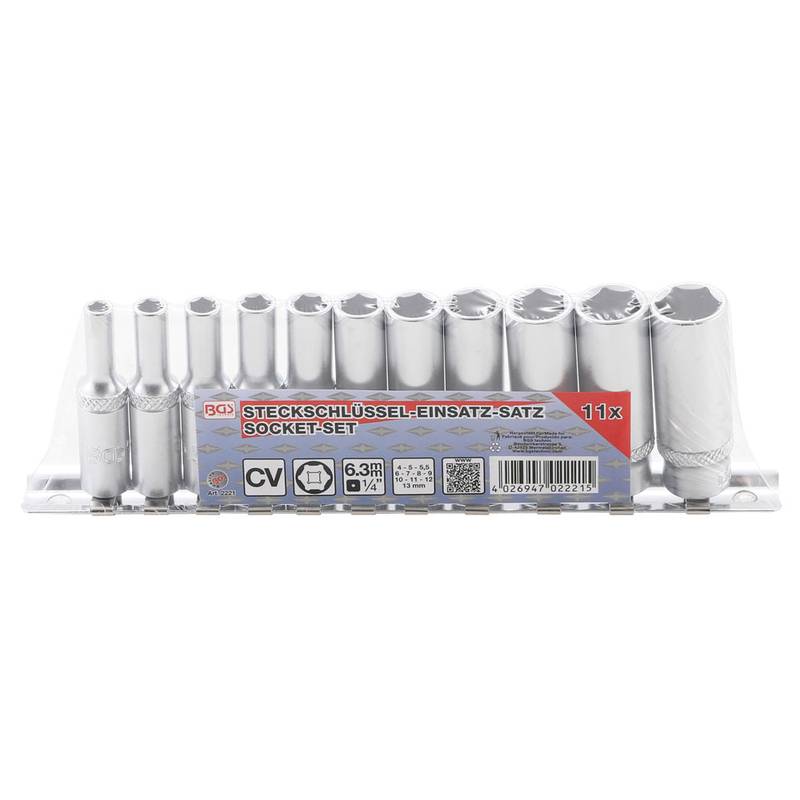 Padrunvõtmete komplekt 1/4" 11 osa 4-13mm pikad