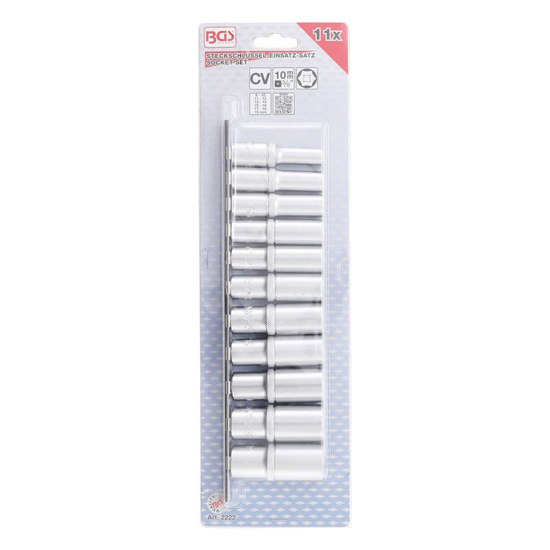 Padrunvõtmete komplekt 3/8" 11 osa 8-19mm pikad