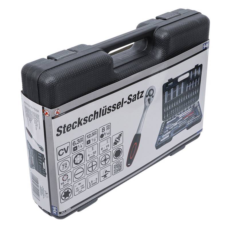 Socket Set | 6.3 mm (1/4") / 12.5 mm (1/2") Drive | 94 pcs.