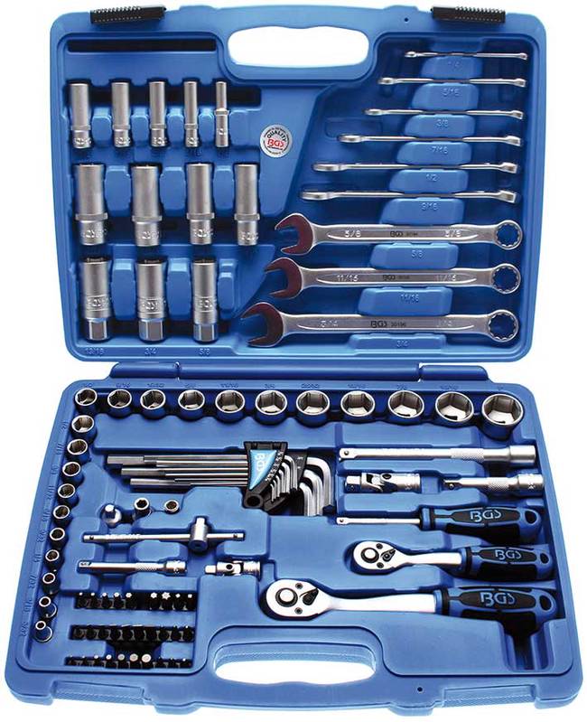 Padrunvõtmete komplekt 1/4" + 3/8" 92 osa tollmõõt