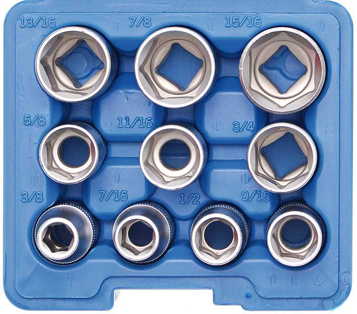 Padrunvõtmete komplekt 1/2" 10 osa tollmõõt