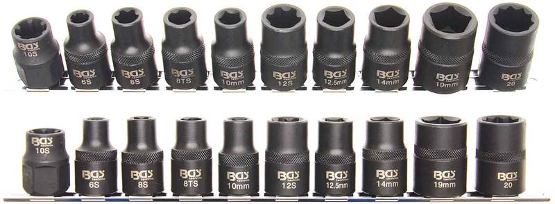 Jõupadrunite 1/2" komplekt 10 osa hoidikul