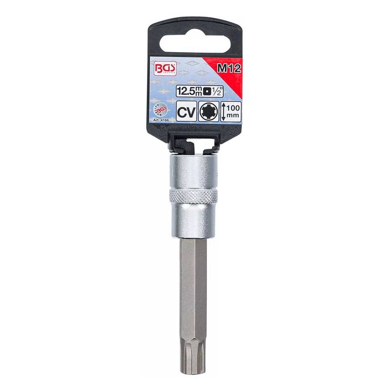 Bit Socket | length 100 mm | 12.5 mm (1/2") Drive | Spline (for RIBE) | M12