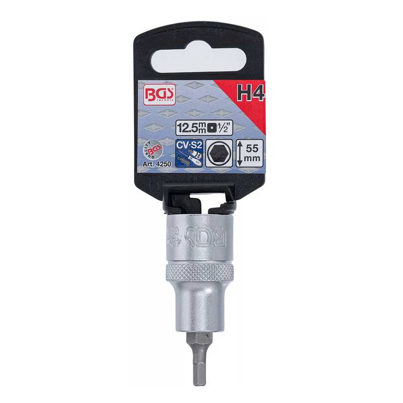 Bit Socket | 12.5 mm (1/2") | internal Hexagon 4 mm