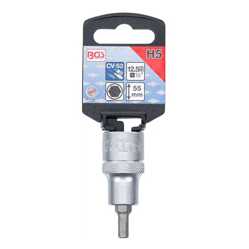 Bit Socket | 12.5 mm (1/2") | internal Hexagon 5 mm