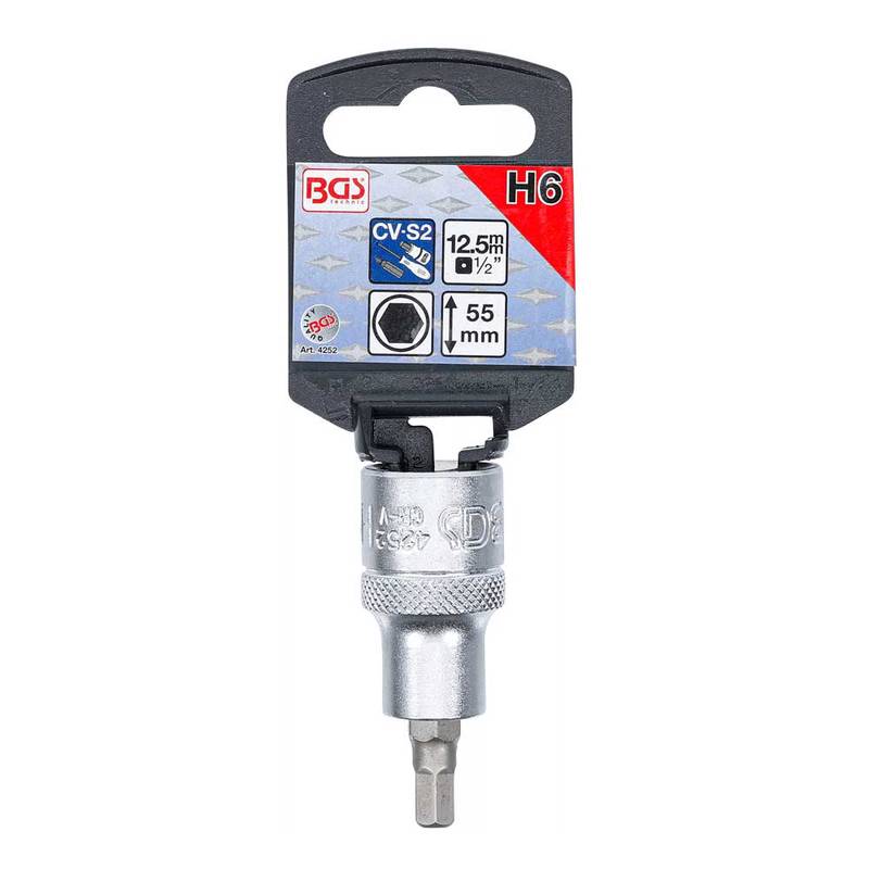 Bit Socket | 12.5 mm (1/2") | internal Hexagon 6 mm