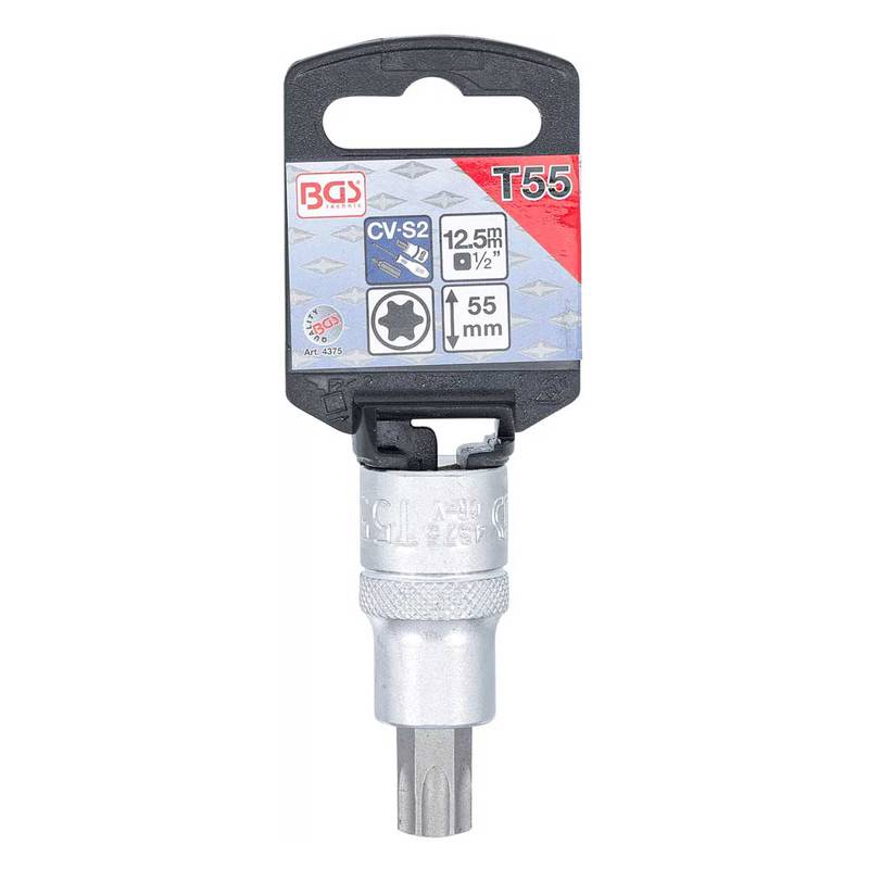Bit Socket | 12.5 mm (1/2") Drive | T-Star (for Torx) T55