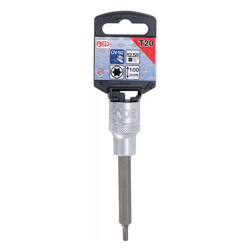 Bit Socket | length 100 mm | 12.5 mm (1/2") Drive | T-Star (for Torx) T20