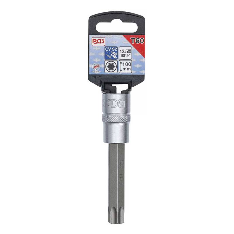 Bit Socket | length 100 mm | 12.5 mm (1/2") Drive | T-Star (for Torx) T60