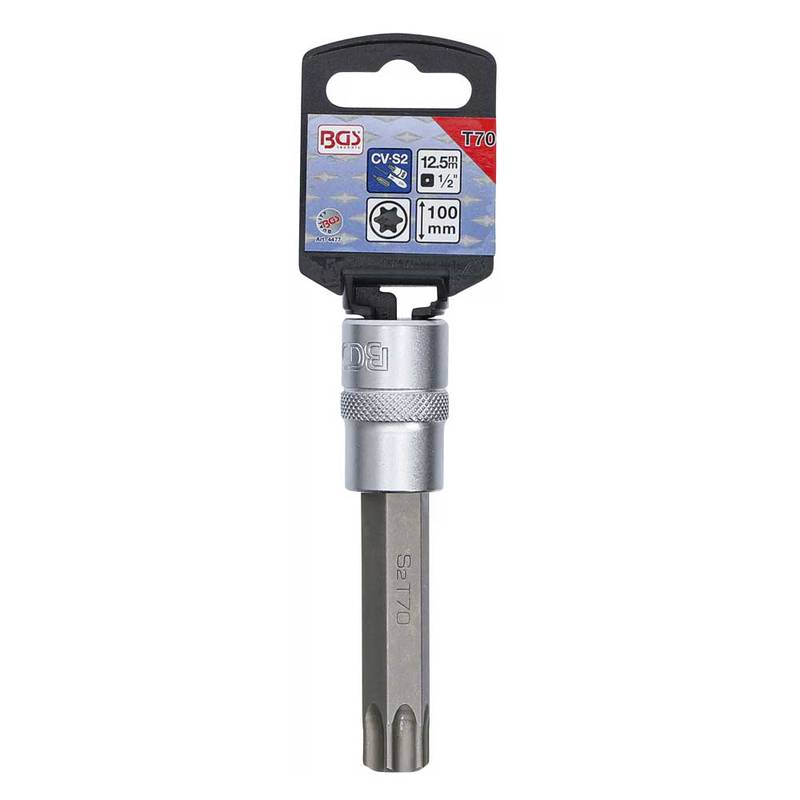 Bit Socket | length 100 mm | 12.5 mm (1/2") Drive | T-Star (for Torx) T70