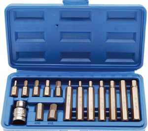 Kuuskantotsikute komplekt 15osa 4...12mm pikad+lühikesed