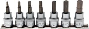 Bit Socket Set | 10 mm (3/8") Drive | internal Hexagon 1/8" - 3/8" | Inch Sizes | 7 pcs.