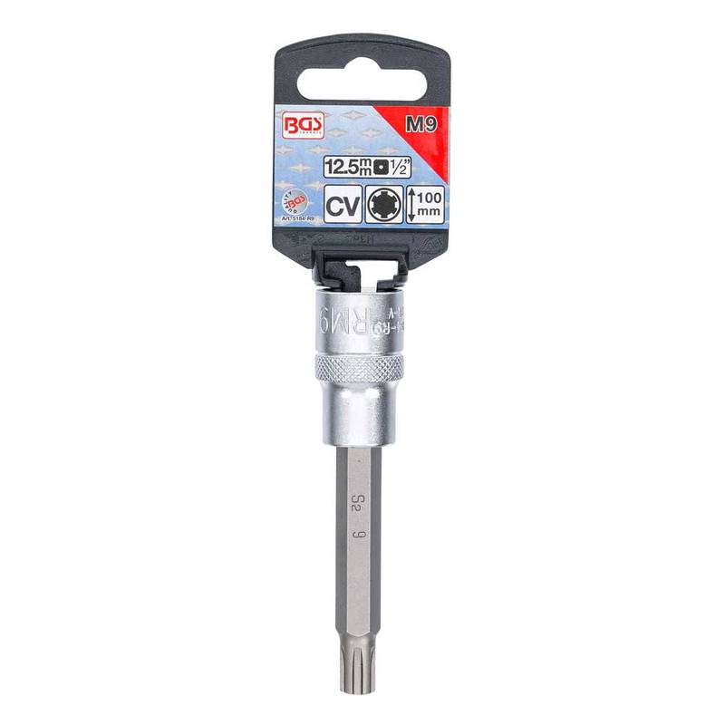 Bit Socket | length 100 mm | 12.5 mm (1/2") Drive | Spline (for RIBE) | M9