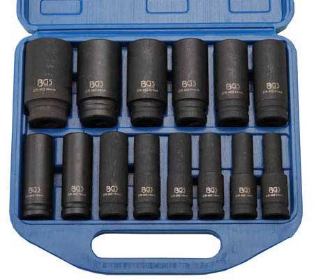 Impact Socket Set, Hexagon | 12.5 mm (1/2") Drive | 10 - 32 mm | 14 pcs.