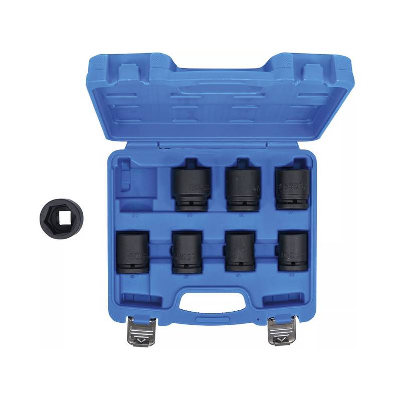 Impact Socket Set, Hexagon, deep | 12.5 mm (1/2") Drive | Inch Sizes | 13 pcs.