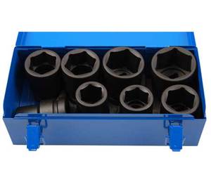 Impact Socket Set, Hexagon | 25 mm (1") Drive | 27 - 50 mm | 8 pcs.