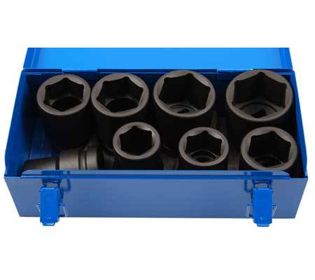 Impact Socket Set, Hexagon | 25 mm (1") Drive | 27 - 50 mm | 8 pcs.