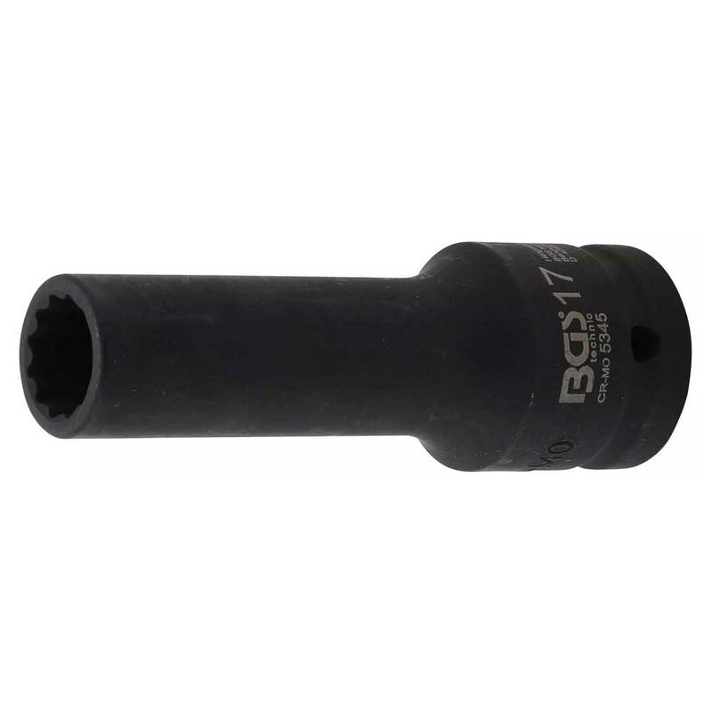 Impact Socket 12-point, deep | 20 mm (3/4") Drive | 17 mm