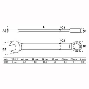 Ratchet Combination Wrench | 8 mm