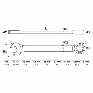 Leht-silmusvõti 12mm narrega