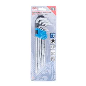 TORX-võtmete komplekt 9 osa T10-T50 ekstra pikad