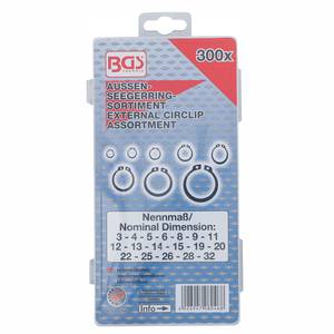 External Circlip Assortment | Ø 3 - 32 mm | 300 pcs.