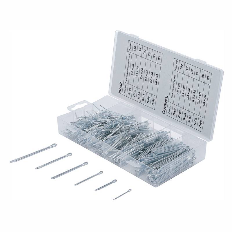 Splint Pin Assortment | Ø 1.6 - 4.0 mm | 555 pcs.