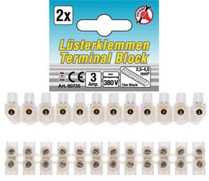 Luster Terminals | 2.5 mm² | 3 Amp. | 2 pcs. | 12 pcs. block