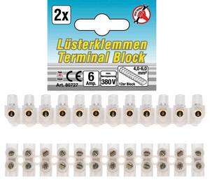 Luster Terminals | 4.0 mm² | 6 Amp. | 2 pcs. | 12 pcs. block