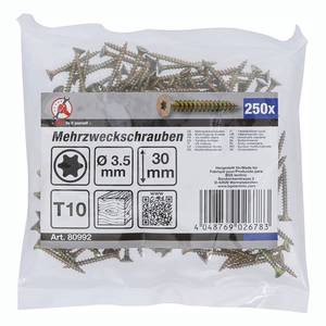 Puidukruvid 3,5x30mm 250 tk. TORX T10 peitpeaga