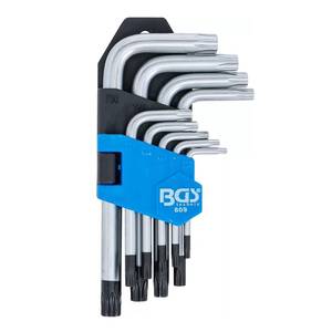 L-kujuliste TORX-võtmete komplekt 9 osa T10-T50