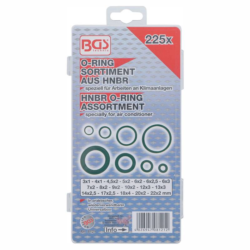 O-Ring Assortment | Ø 3 - 22 mm | 225 pcs.