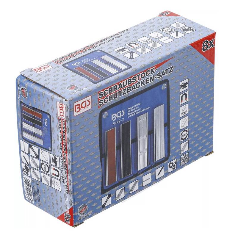 Bench Vice Jaw Protector Set, Aluminium, 150 mm, 8 pcs.