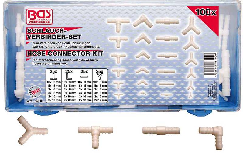 Plastist voolikuühenduste komplekt 100 osa