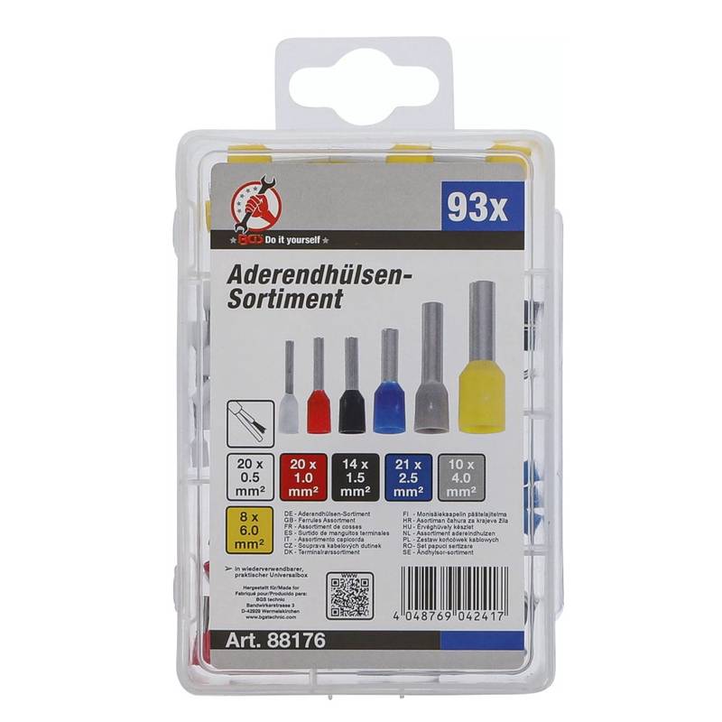 Isoleeritud hülssklemmide komplekt, 93-osaline