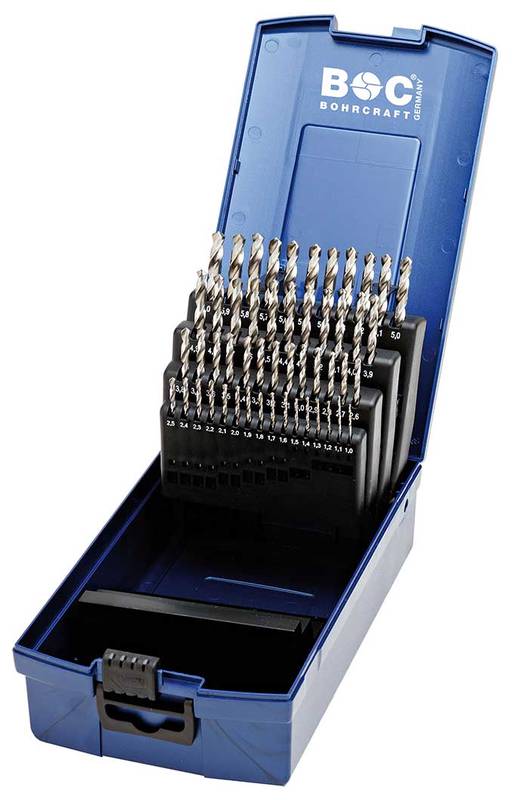 HSS-G DIN 338 fully-ground type N in ABS-Box51-pcs. 1,0 - 6,0 x 0,1 mm inc. / KG591