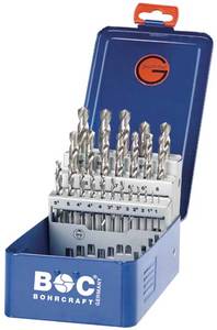 HSS-G DIN 338 fully-ground type N in BC-Metal-Box25-pcs. 1,0 - 13,0 x 0,5 mm inc. / MG 13