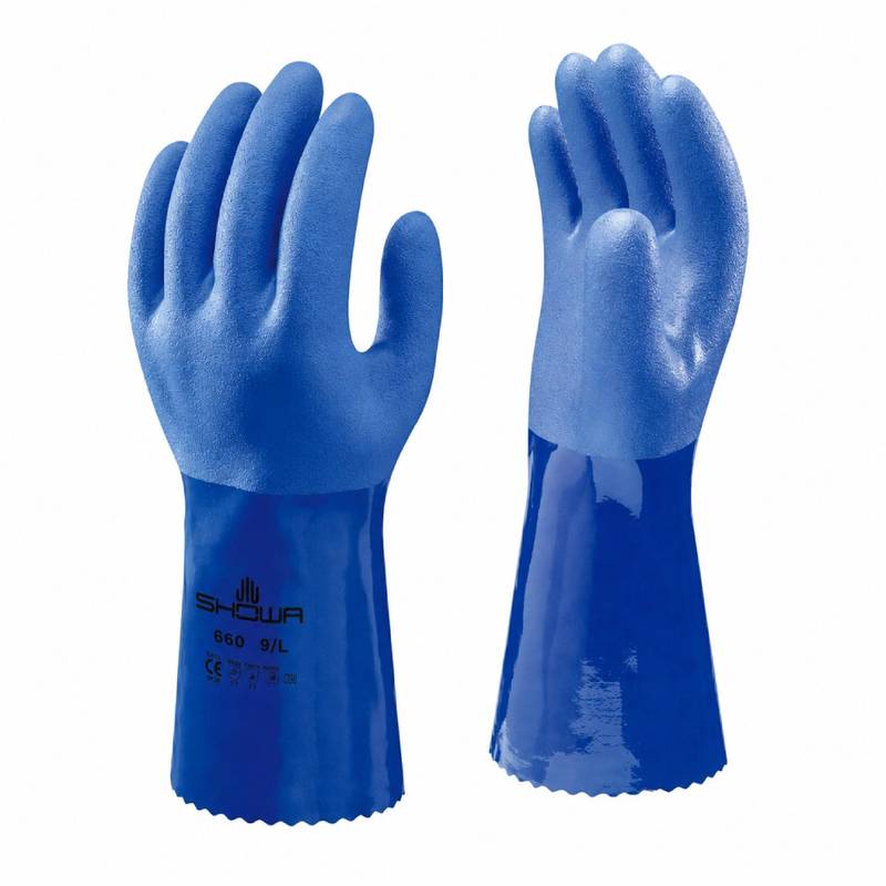 PVC Work Gloves SHOWA 660, Chemical Resistant, 1.30mm, l300-320mm