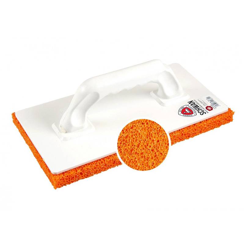 Sponge float 280 x 140 mm, 20 mm, orange medium-pore sponge