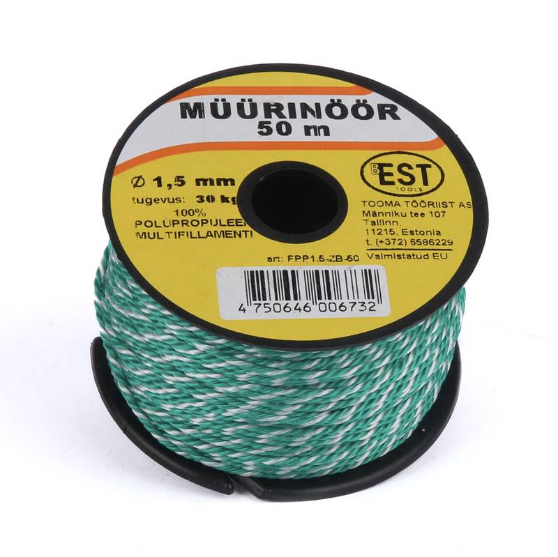 Müürinöör 1,5mmx50m rohe-valge