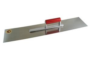 Floor smoother 800 × 130 × 0,71 mm, stainless steel, with aluminium support and wooden handle