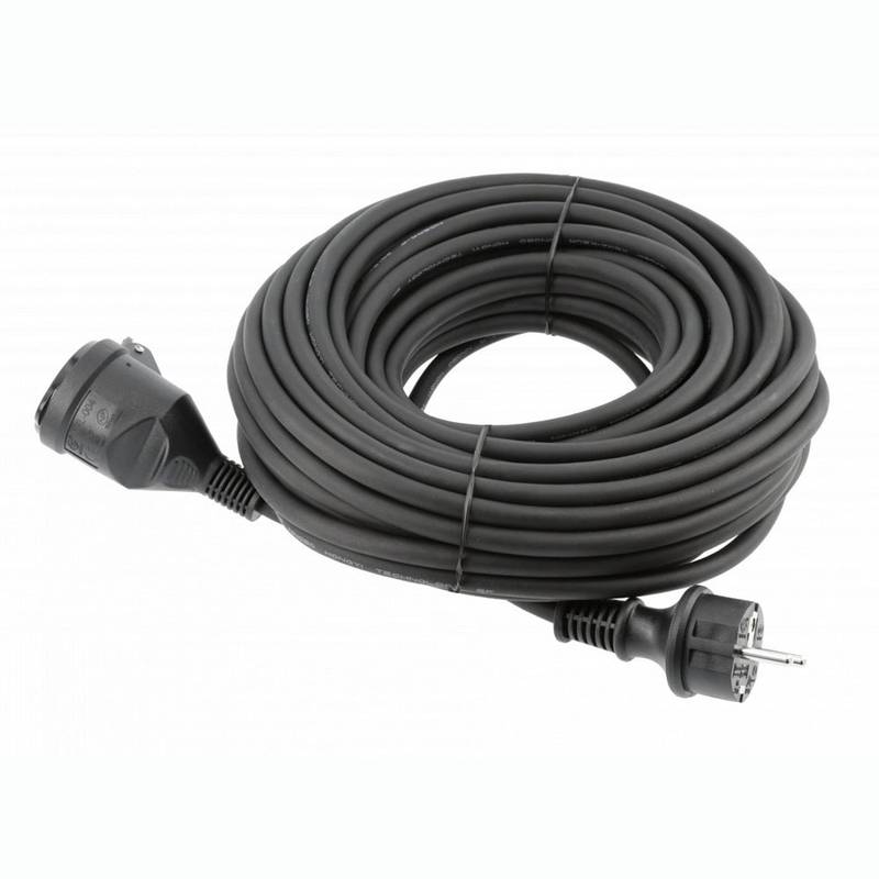 Rubber insulated extension cable, 10 m, IP44, 3×1.5 mm²
